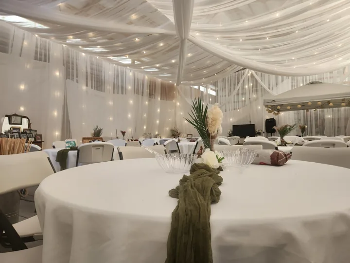 A closer look at the table styling and reception details.